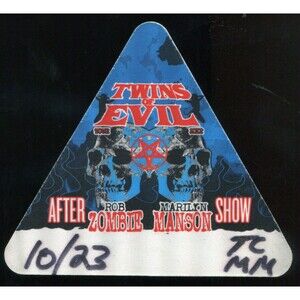 2012 Rob Zombie Marilyn Manson Backstage Pass After Show Glens Falls NY